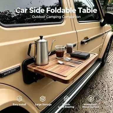 Outdoor Furniture Wood - طاولة خشبية قابلة للطي تُثبت على