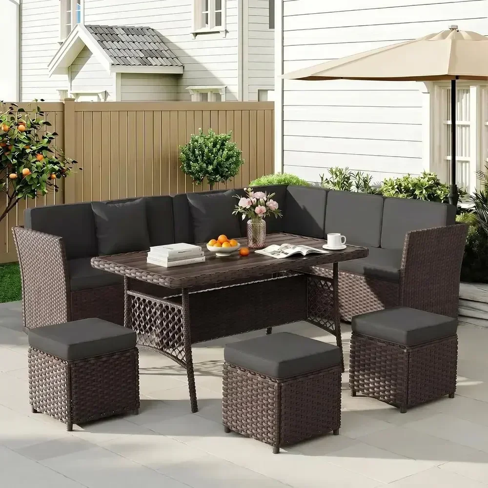 Outdoor Furniture Metal Chairs - طقم أثاث خارجي مكون من 7