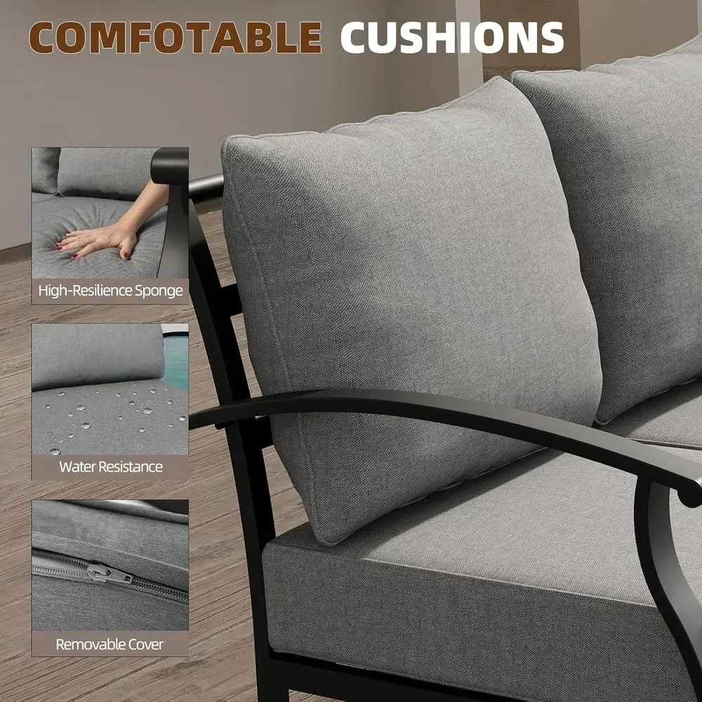 طقم أثاث خارجي معدني رمادي الل - مراجعة Outdoor Furniture Metal Chairs وسعره