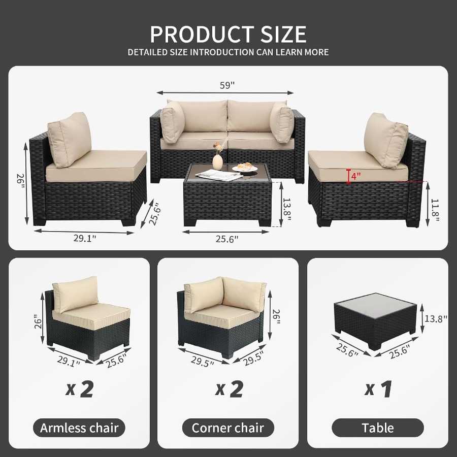 طقم أثاث خارجي مكون من 5 قطع،  - مراجعة Outdoor Furniture Metal Chairs وسعره