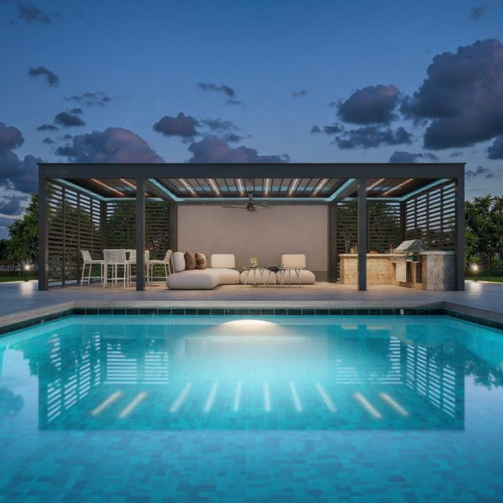 بيرجولا مستطيلة من سبائك الألو - مراجعة Outdoor Furniture Metal وسعره