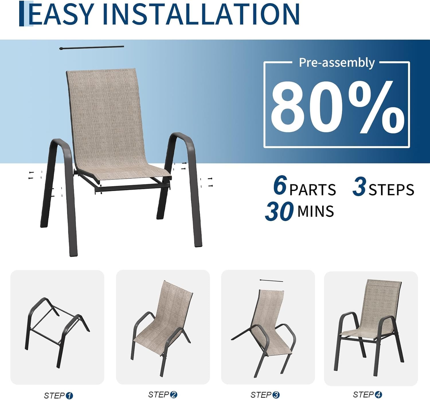 مجموعة من 4 كراسي طعام للفناء، - مراجعة Outdoor Furniture Metal Chairs وسعره